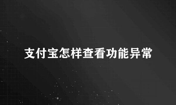 支付宝怎样查看功能异常