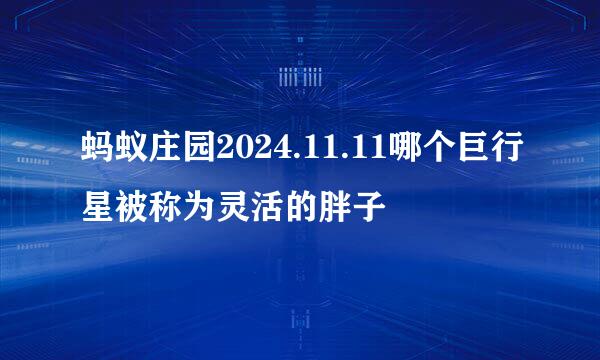 蚂蚁庄园2024.11.11哪个巨行星被称为灵活的胖子
