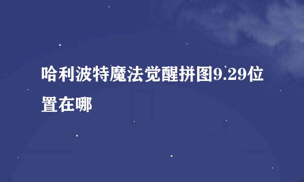 哈利波特魔法觉醒拼图9.29位置在哪