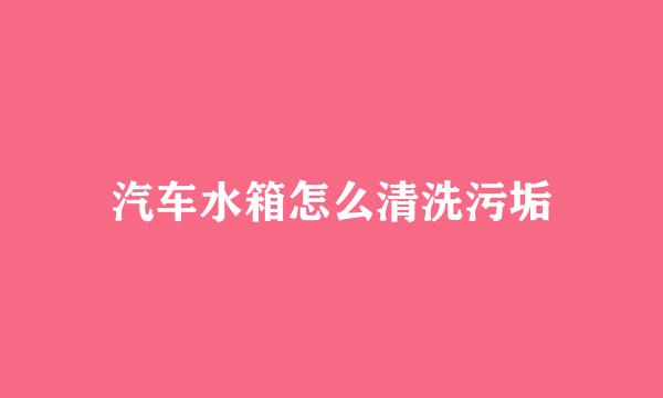 汽车水箱怎么清洗污垢