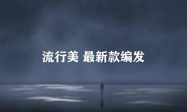 流行美 最新款编发