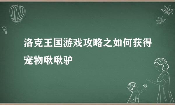 洛克王国游戏攻略之如何获得宠物啾啾驴