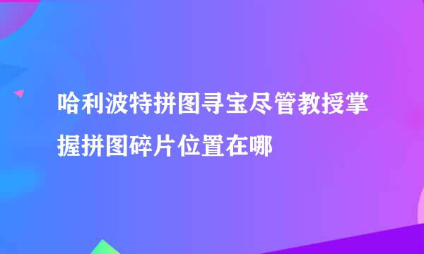 哈利波特拼图寻宝尽管教授掌握拼图碎片位置在哪
