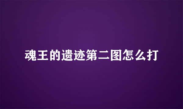 魂王的遗迹第二图怎么打