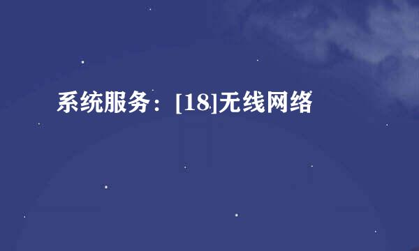 系统服务：[18]无线网络