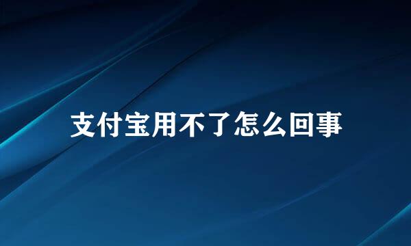 支付宝用不了怎么回事
