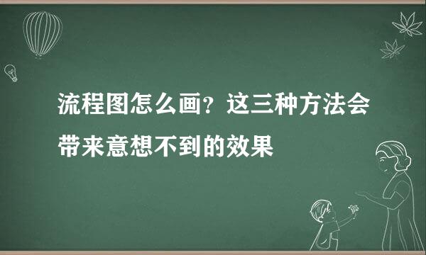 流程图怎么画？这三种方法会带来意想不到的效果