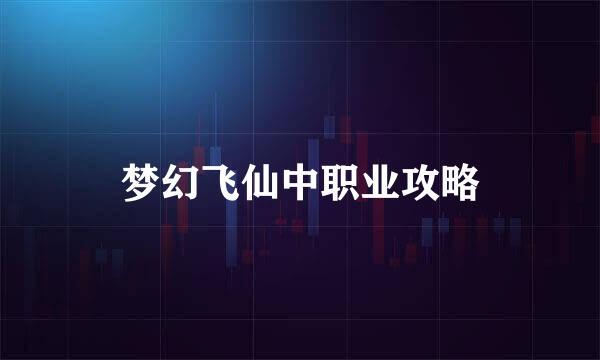 梦幻飞仙中职业攻略