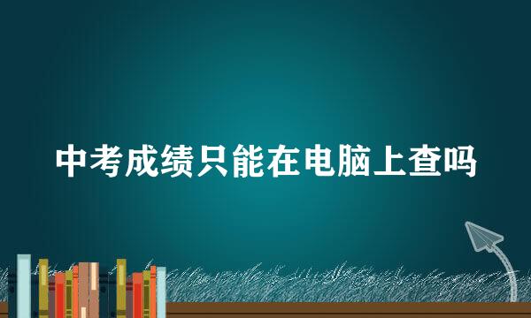 中考成绩只能在电脑上查吗
