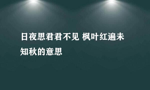 日夜思君君不见 枫叶红遍未知秋的意思