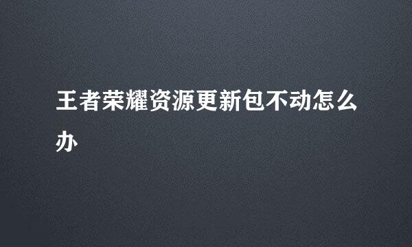 王者荣耀资源更新包不动怎么办