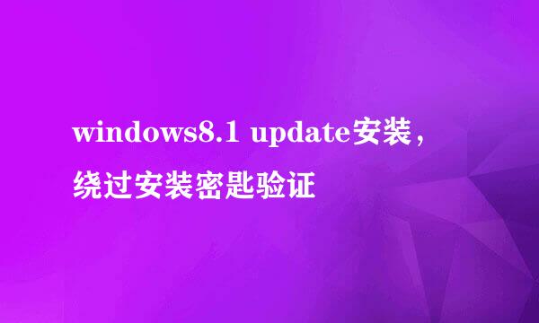 windows8.1 update安装，绕过安装密匙验证