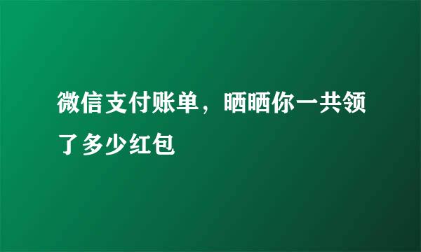 微信支付账单，晒晒你一共领了多少红包