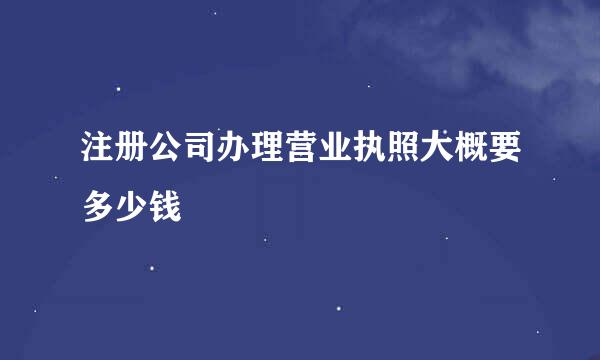 注册公司办理营业执照大概要多少钱