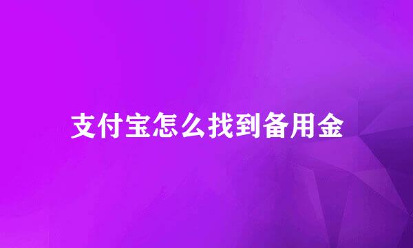 支付宝怎么找到备用金