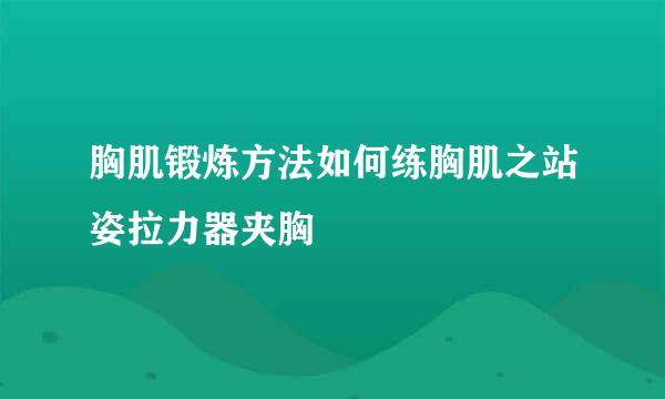胸肌锻炼方法如何练胸肌之站姿拉力器夹胸