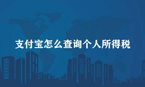 支付宝怎么查询个人所得税