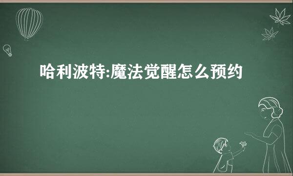 哈利波特:魔法觉醒怎么预约