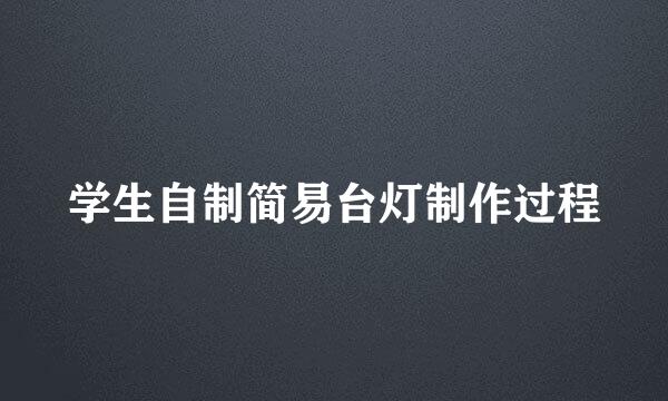 学生自制简易台灯制作过程