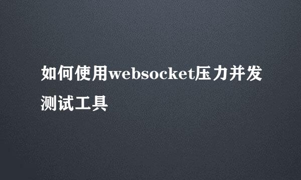 如何使用websocket压力并发测试工具