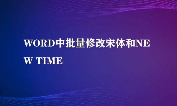 WORD中批量修改宋体和NEW TIME