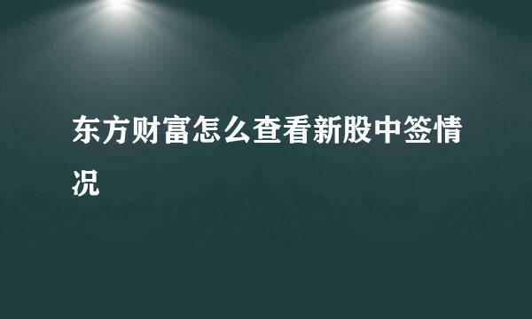 东方财富怎么查看新股中签情况