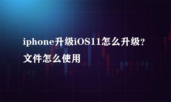 iphone升级iOS11怎么升级？文件怎么使用