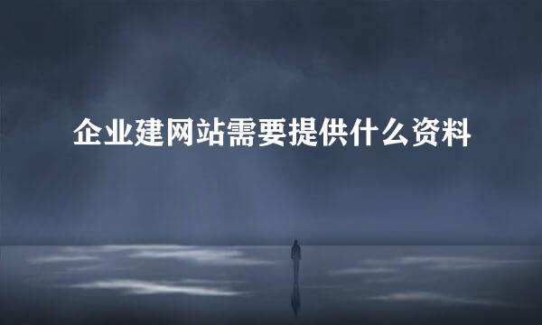 企业建网站需要提供什么资料