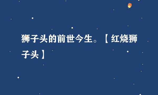 狮子头的前世今生。【红烧狮子头】