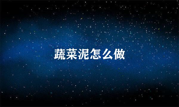 蔬菜泥怎么做