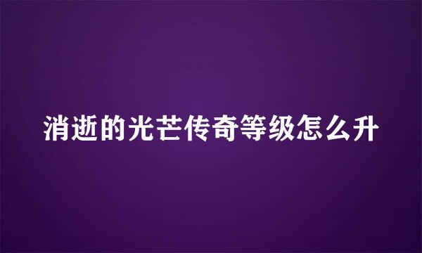 消逝的光芒传奇等级怎么升