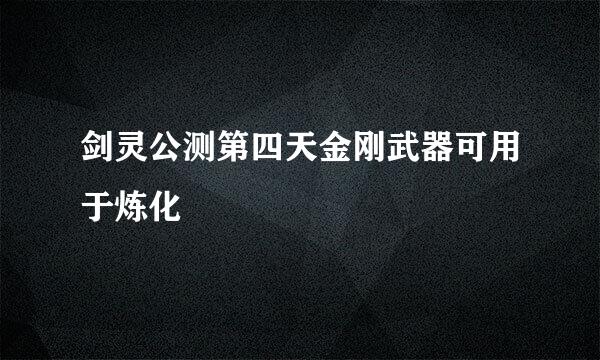 剑灵公测第四天金刚武器可用于炼化