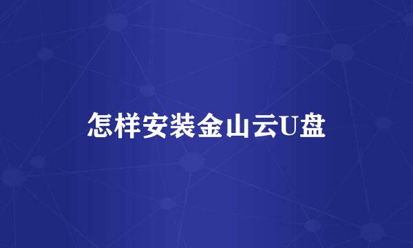 怎样安装金山云U盘