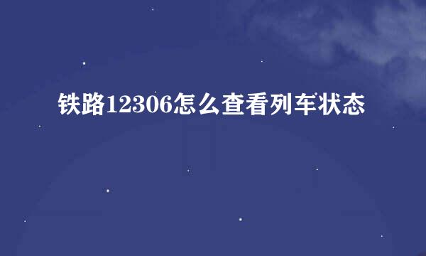 铁路12306怎么查看列车状态