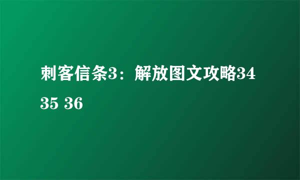 刺客信条3：解放图文攻略34 35 36