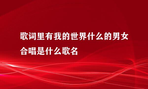 歌词里有我的世界什么的男女合唱是什么歌名
