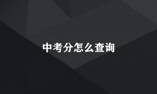 中考分怎么查询