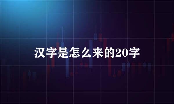 汉字是怎么来的20字