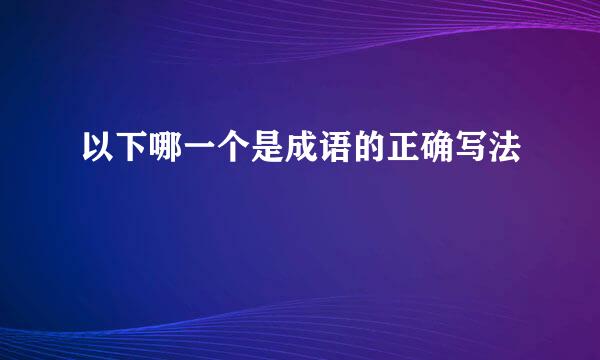 以下哪一个是成语的正确写法