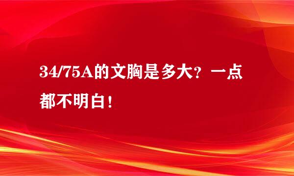 34/75A的文胸是多大？一点都不明白！