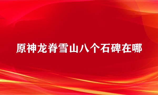 原神龙脊雪山八个石碑在哪