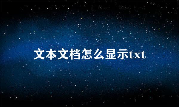 文本文档怎么显示txt