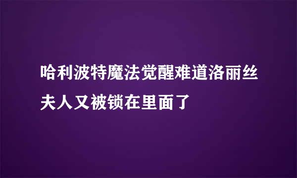 哈利波特魔法觉醒难道洛丽丝夫人又被锁在里面了