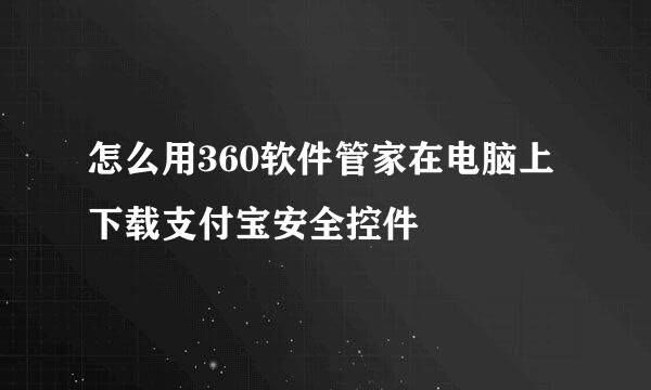 怎么用360软件管家在电脑上下载支付宝安全控件