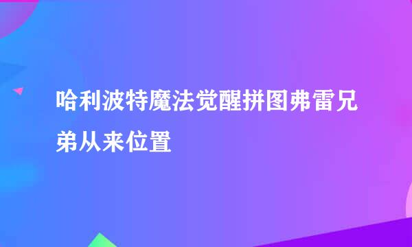 哈利波特魔法觉醒拼图弗雷兄弟从来位置