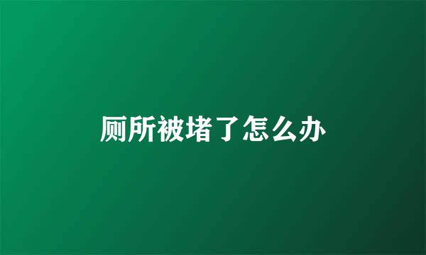 厕所被堵了怎么办