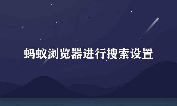 蚂蚁浏览器进行搜索设置