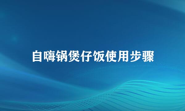 自嗨锅煲仔饭使用步骤