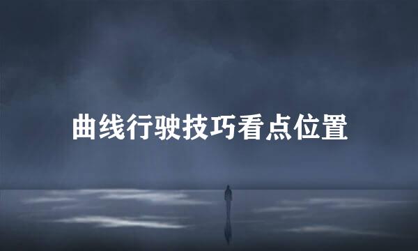 曲线行驶技巧看点位置