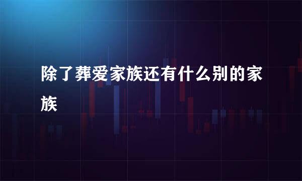 除了葬爱家族还有什么别的家族